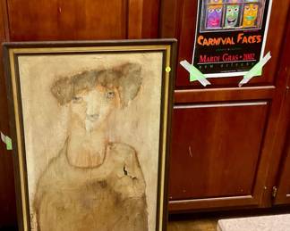 Ewe painting on burlap, has issues