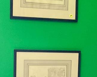 Grecian style prints, framed and matted