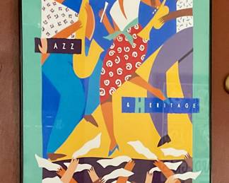 1992 Jazz fest framed poster, featuring Irma Thomas