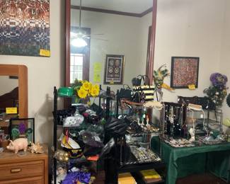 Leather designer purses, jewelry