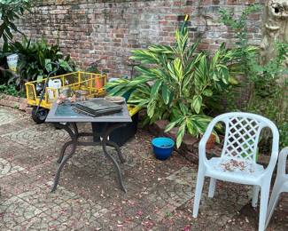 Patio furnishings, chairs table