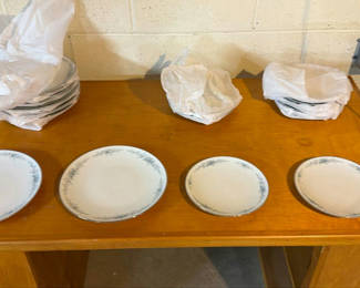 Lot 15: 2 sets of Twelve ceramic plates with blue floral border