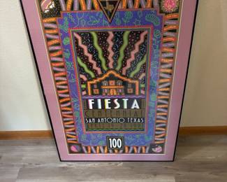 Several Fiesta San Antonio framed posters
