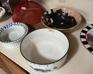 several large decorative bowls