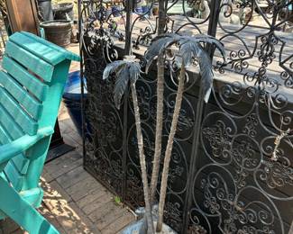 Brass palm treese