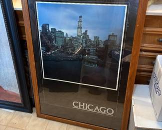framed chicago poster