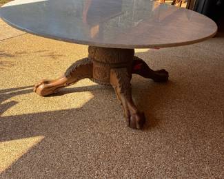 Huge Marble Top Table.  Someone needs this for their office or store. It is a great statement piece.  