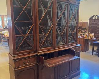 Mahogany Breakfront China Cabinet