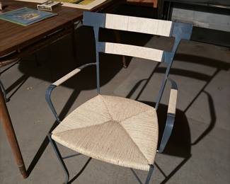 2 Metal and Woven Cord Armchairs