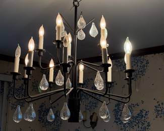 Bubble Glass Crystal Teardrop Chandelier