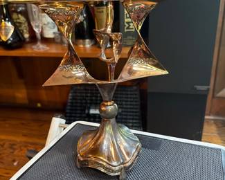 Menorah with spinning star of David