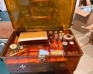 Lucite Sewing Box