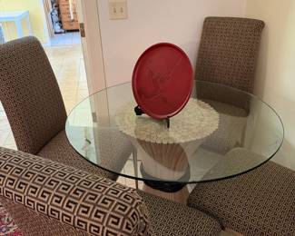 Great mid century table and 4 high end designer chairs