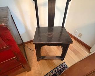 2 very old Chinese yoke back chairs