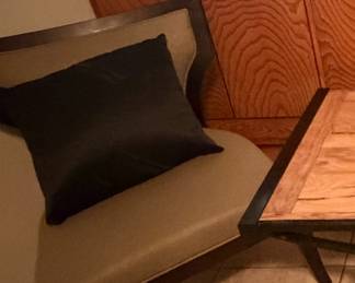 Matching pair of green and black modern chairs almost new condition