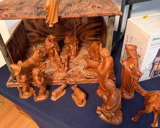 Beautiful wooden hand carved nativity