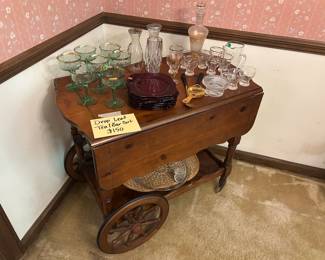 Wooden Serving Cart