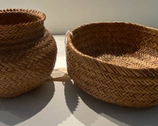 Pineneedle double weave Indian basket