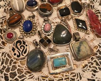 Sterling silver pendants.