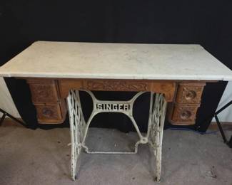 3 Marble Top Singer Sewing Table