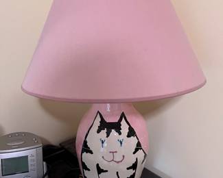Pink cat lamp
