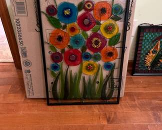 Signed by artist, Lisa Mote fused glass artwork