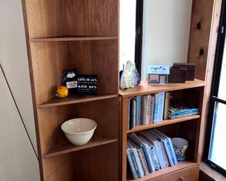 Bookshelves and cookbooks