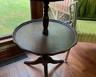 Two tier pedestal table/dumbwaiter/Tea Butler table