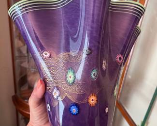 Hand blown glass vase