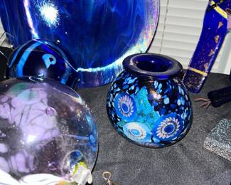 Blue glass artwork