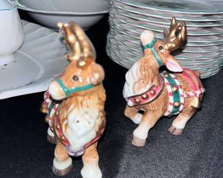 Fitz & Floyd reindeer salt and pepper shakers