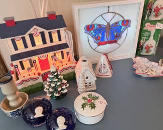Avon, Williamsburg pottery, Butterfly stained glass lights