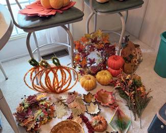 Fall/ Halloween Decor, 3 Barstools