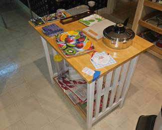 Movable butcher block island