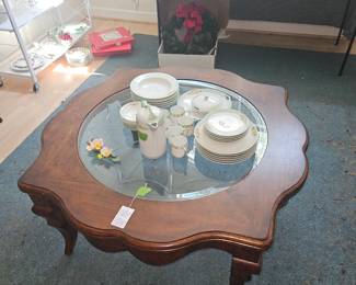 Coffee Table and vintage dishes