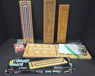 Wood Cribbage and Mancala Game Boards