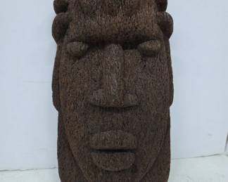 Easter Island Moai Style Carved Wall Mask