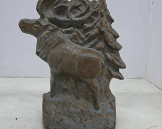 Cast Iron Moose and Pine Tree Doorstop