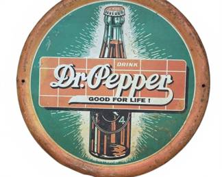 Dr Pepper Bottle Embossed Metal Sign