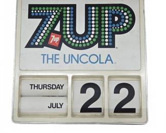 7UP Perpetual Wall Calendar Plastic Sign