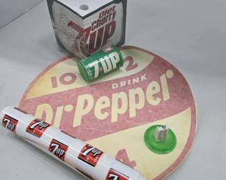 Dr Pepper and 7UP Advertising Display Items