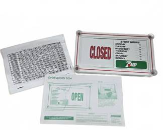 7UP Store Hours Open Closed Sign