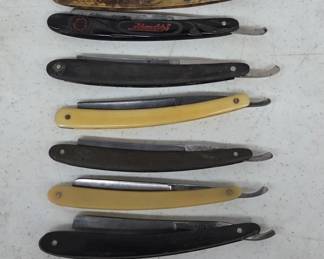 7 Straight Razors with Plastic Handles