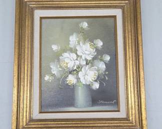 Framed Floral Oil Painting by Johnson