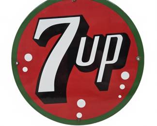 7up Red and Green Enamel Advertising Sign