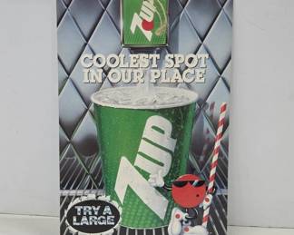 1989 7UP Spot Cardboard Sign