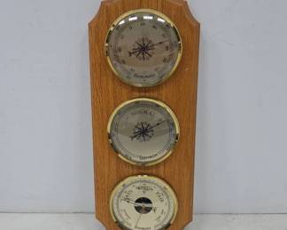 Wooden Weather Station Thermometer Hygrometer
