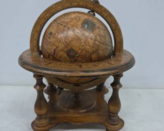 Tabletop Globe with Zodiac Band and Wooden Stand
