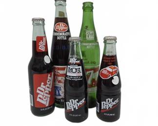 Dr Pepper and 7UP Soda Commemorative Bottles