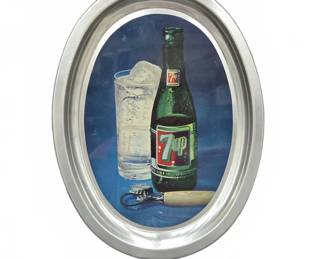 7UP Oval Metal Advertising Tray
